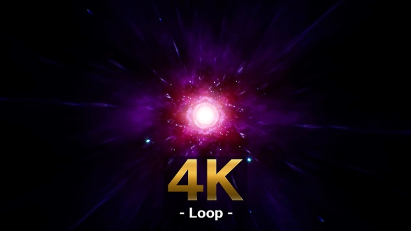 Flying Into Pink Nebula Space 4K alt