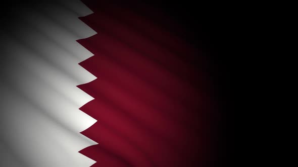 Qatar Flag Blowing in Wind