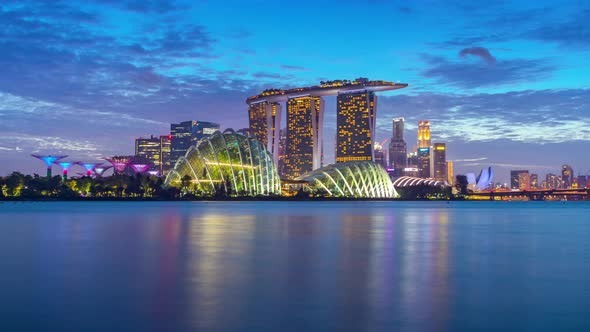 Beautiful moment of Singapore business and financial district,