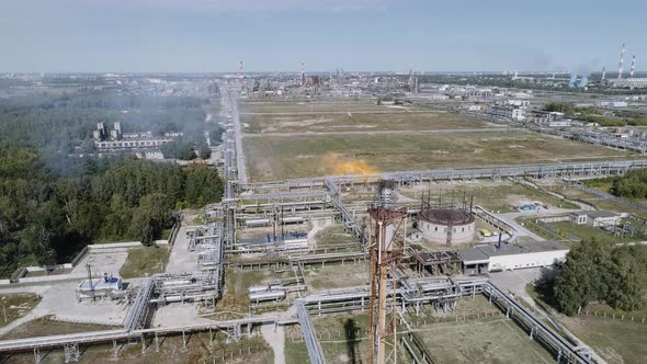 Flaring of Associated Gas at a Petrochemical Plant.