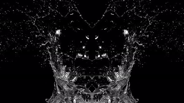Super Slow Motion Shot of Reflected Water Splash at 1000Fps on Black Background