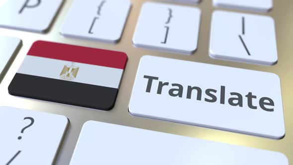 TRANSLATE Text and Flag of Egypt on the Buttons