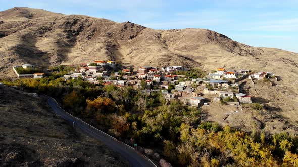 Autumn View of A Village in the Mountain