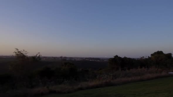 Sun setting at a view point in Greenfields, east London, South Africa.