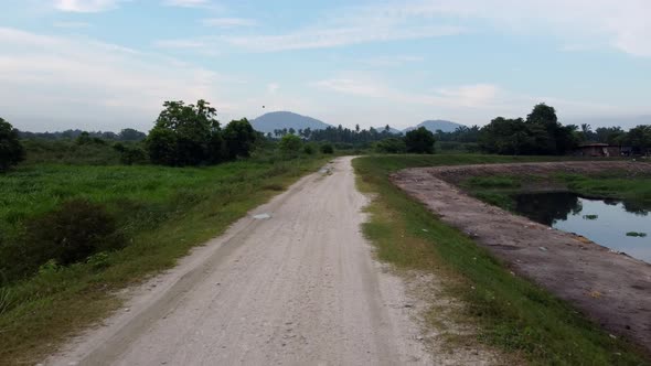 Move at rural road at countryside