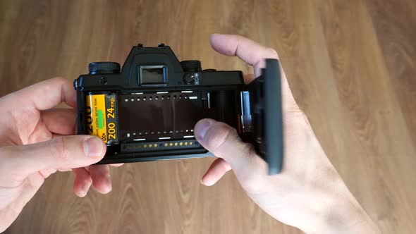 Loading Film Into SLR Film Camera
