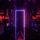 A neon rectangle flying along the sci-fi corridor. Futuristic looped animation - VideoHive Item for Sale