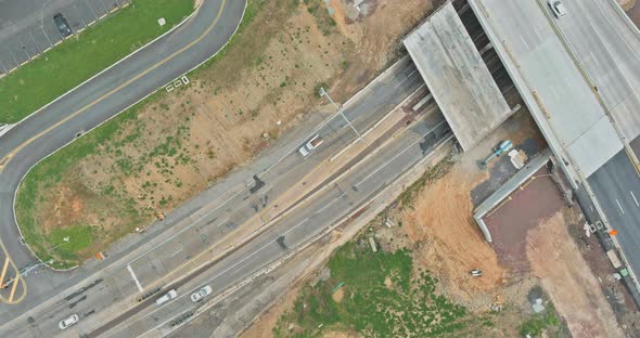 Reconstruction of the bridge the construction of a modern road interchange