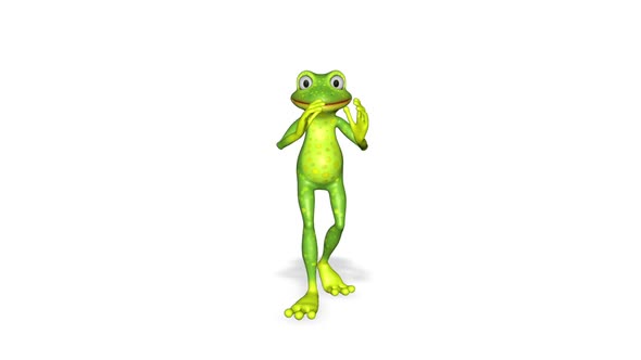Frog Dancing Looped White Background