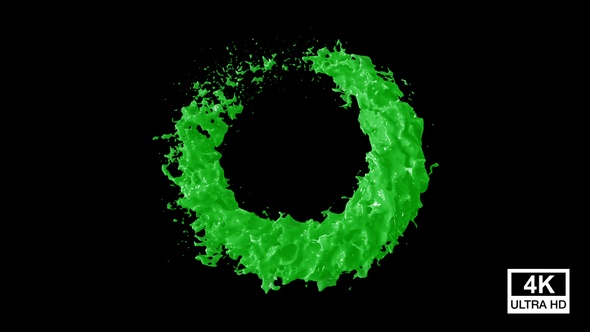 Green Paint Circle Splash 4K