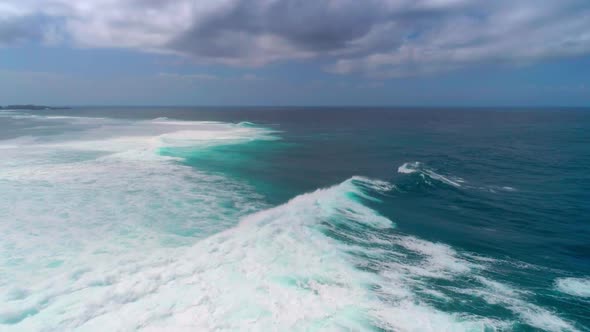 Flight Over The Indian Ocean Near The Island Of Bali