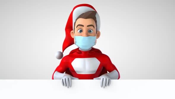 10 fun cartoon Santas with a mask