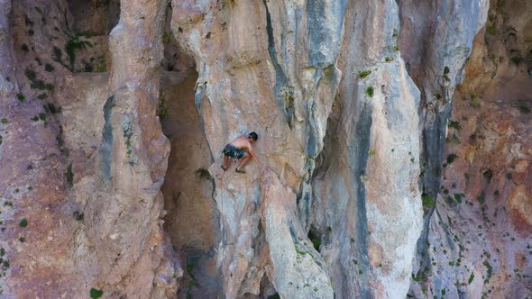 Man Climber Rock Climbing