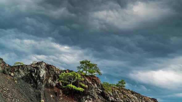 Clouds Move Over the Mountain