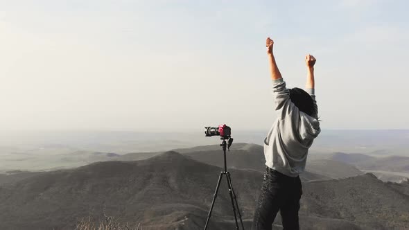 Young Photographer Happy Enjoy Landscape Photography