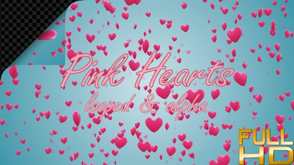 Valentines Day Flying Pink Hearts alt