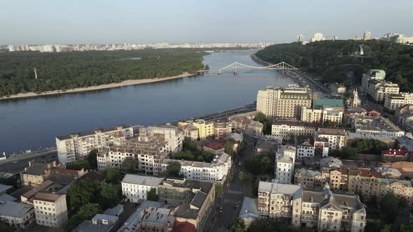 Aerial View of Kyiv, Ukraine. Slow Motion