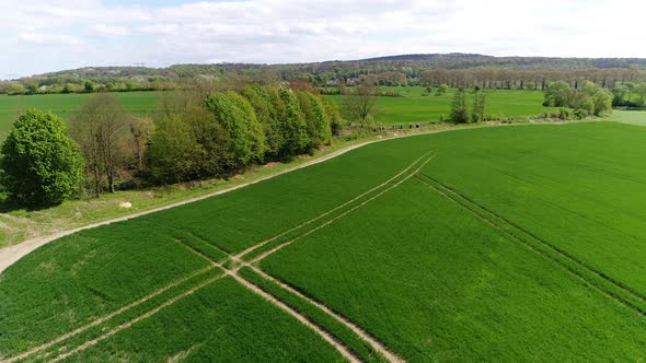 French Vexin Regional Natural Park seen from the sky