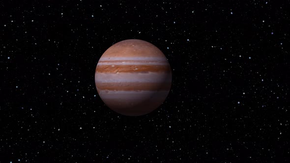 Slowly 3d Realistic Rotated Zoom In Jupiter Planet