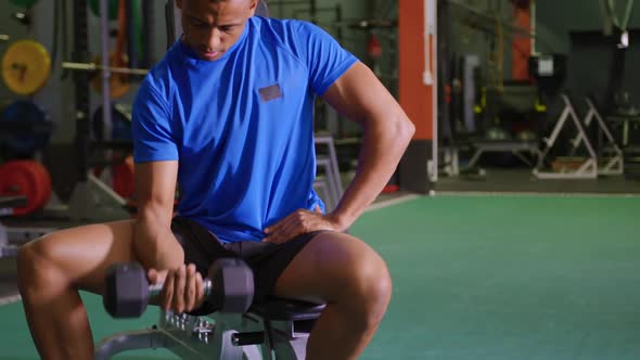 Man exercising in a gym