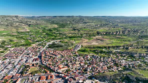 Cappadocia aerial view 4 K View of the City Urgup