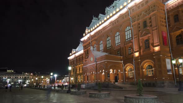 Museum of the Patriotic War of 1812 at the Red Square of Russia in Moscow Timelapse Hyperlapse