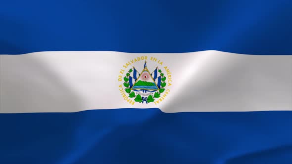 El Salvador Waving Flag 4K Moving Wallpaper Background