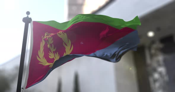 Eritrea national flag waving