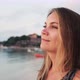 Beautiful Joyful Woman Enjoying Peaceful Seaside at Sunset Time - VideoHive Item for Sale