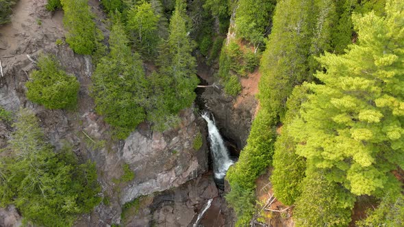 Wonderful Waterfall in the middle of a forest surrounded by nature