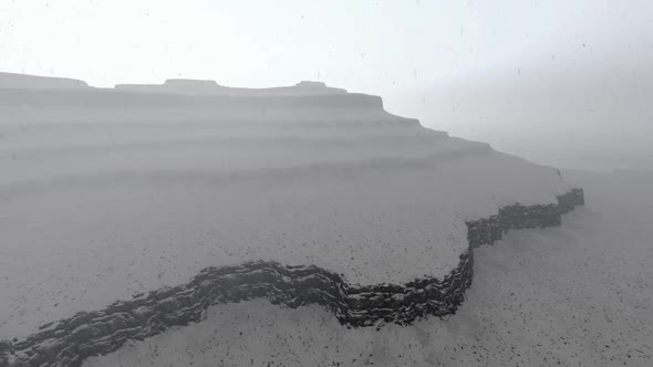 Snowfall Over A Terraced Landscape 1