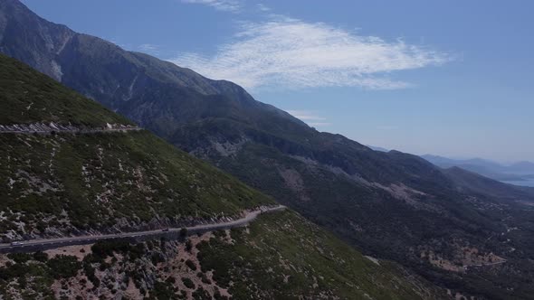 Road in the Mountains on the Llogara Pass in Albania