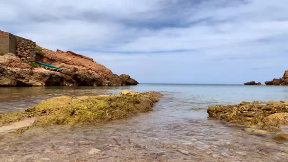 Cala Xuclar beach in Ibiza, Spain