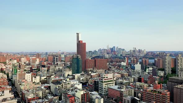 Tall High Rise Buildings In New York Cut Through Sky