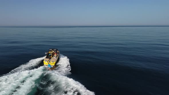 Aerial Woman on Wakeboard