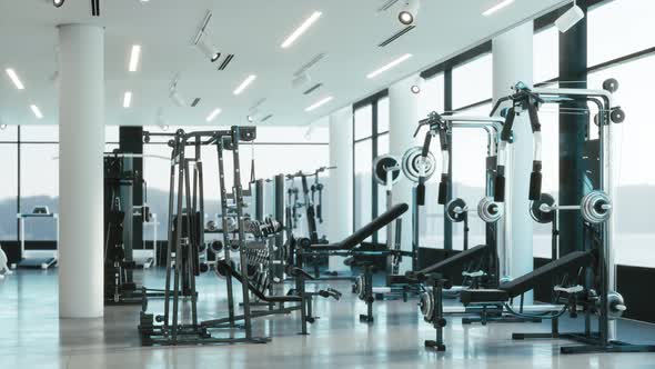 Modern of Gym Interior With Equipment
