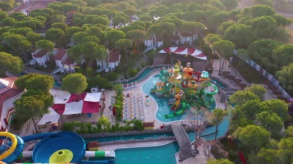 Top View of Water Park at All Inclusive Resort