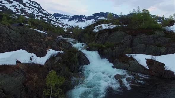 Ryfylke lake, aerial footage