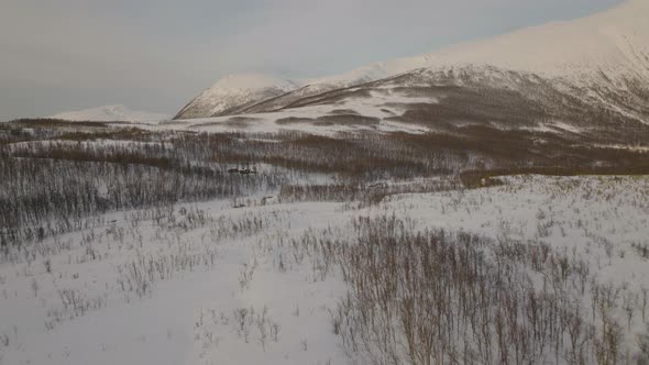 cinematic approach to lonely cabins n the middle of snow. isolation. Retirement.