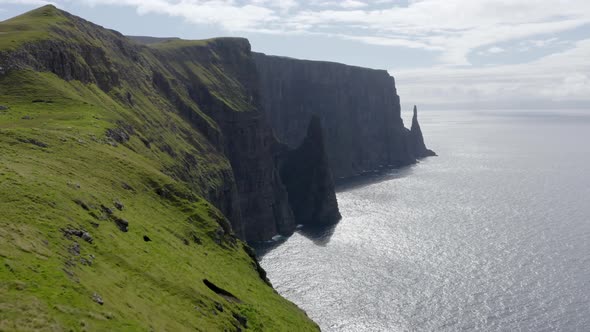 Drone Of Coastline And Rocks Of Suduroy