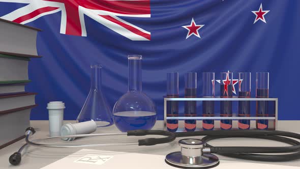 Clinic Laboratory Equipment Against Flag of New Zealand