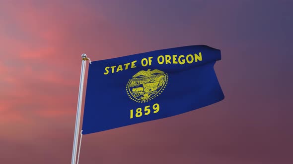Flag Of Oregon Waving 4k