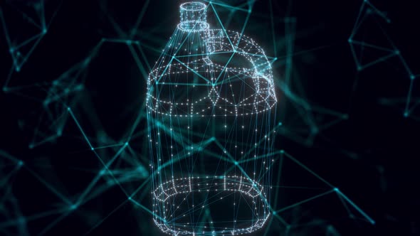 Plastic Bottles Chemistry Hologram Close Up 4k alt