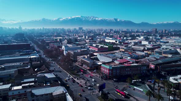 Cityscape of Santiago capital city of Chile South America country.