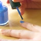 Female Doing Herself Blue Manicure - VideoHive Item for Sale