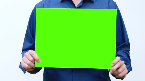 Green screen in human hands