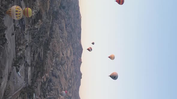 Vertical Video  Balloons in Cappadocia Turkey