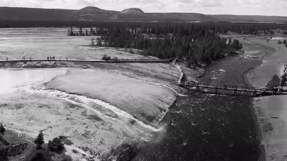 Midway Geyser Basin a Smaller Basin Alongside the Firehole River