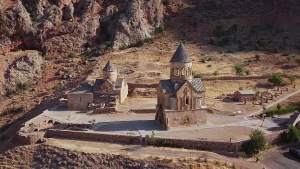 Noravank Monastery and St. Astvatzatzin church, Armenia. 4K Aerial