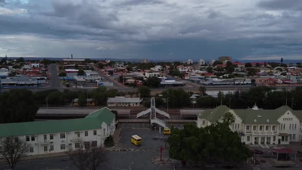 Early morning with stunning cloudy sky over the Windhoek city, Namibia